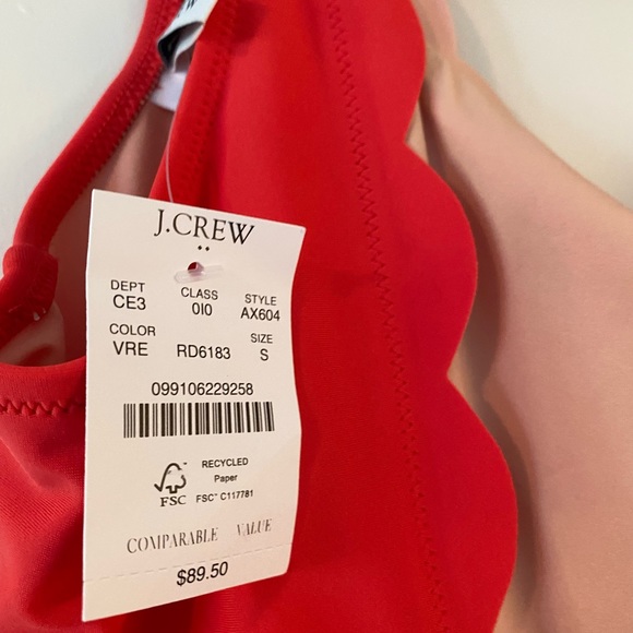J Crew red one piece swim suit - Picture 2 of 2